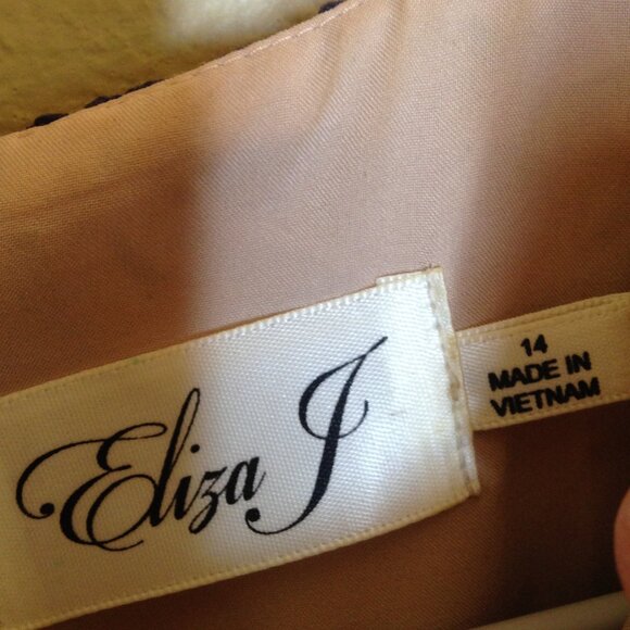 Eliza J Fit and Flare Dress Bell Sleeve Navy 14 - Picture 3 of 4